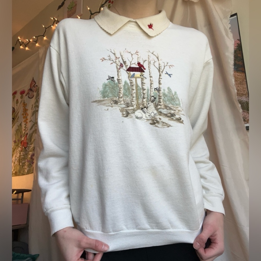 Vintage Top Stitch Crew Sweater
